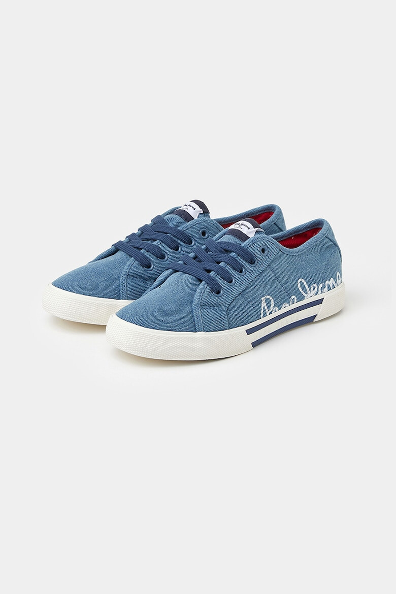 Pepe Jeans London Pantofi sport de denim cu imprimeu logo - Pled.ro