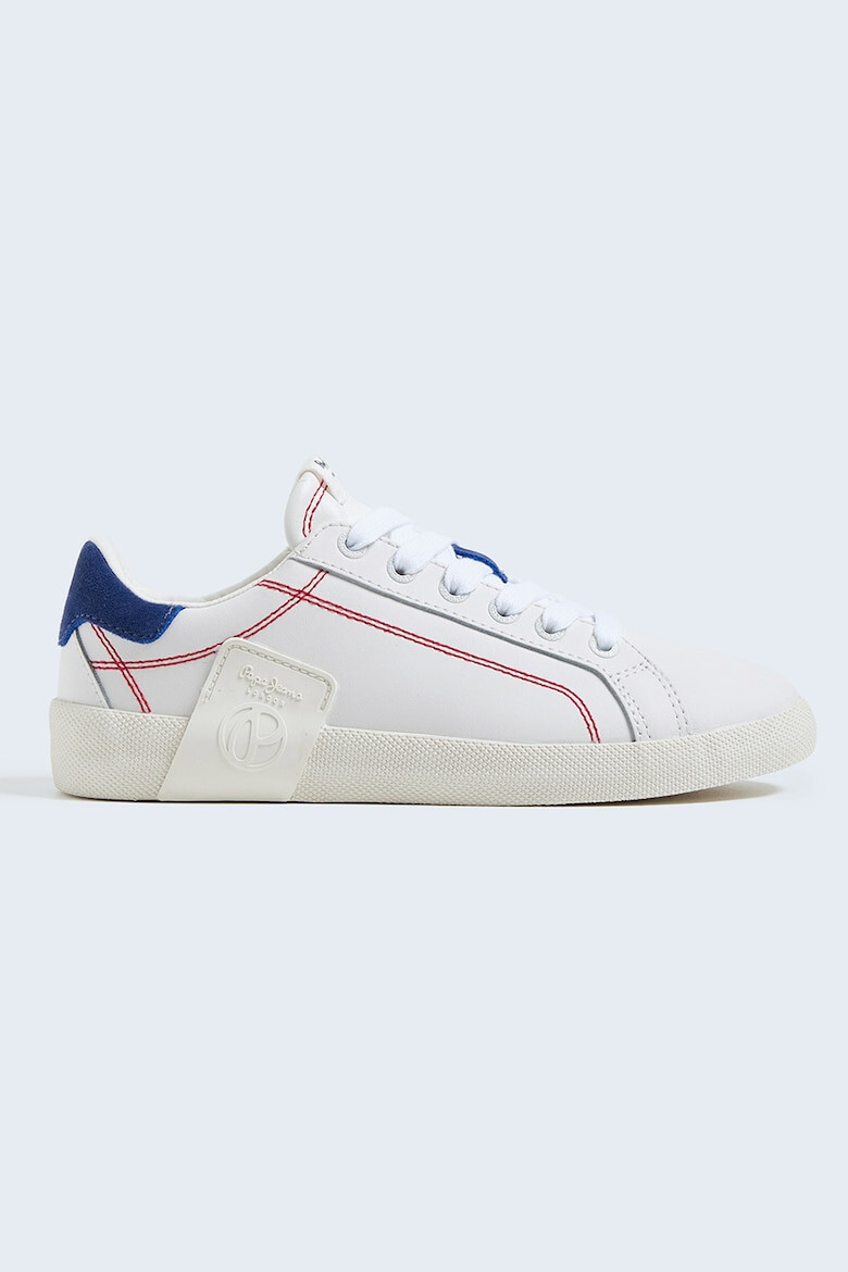 Pepe Jeans London Pantofi sport de piele cu cusaturi contrastante - Pled.ro