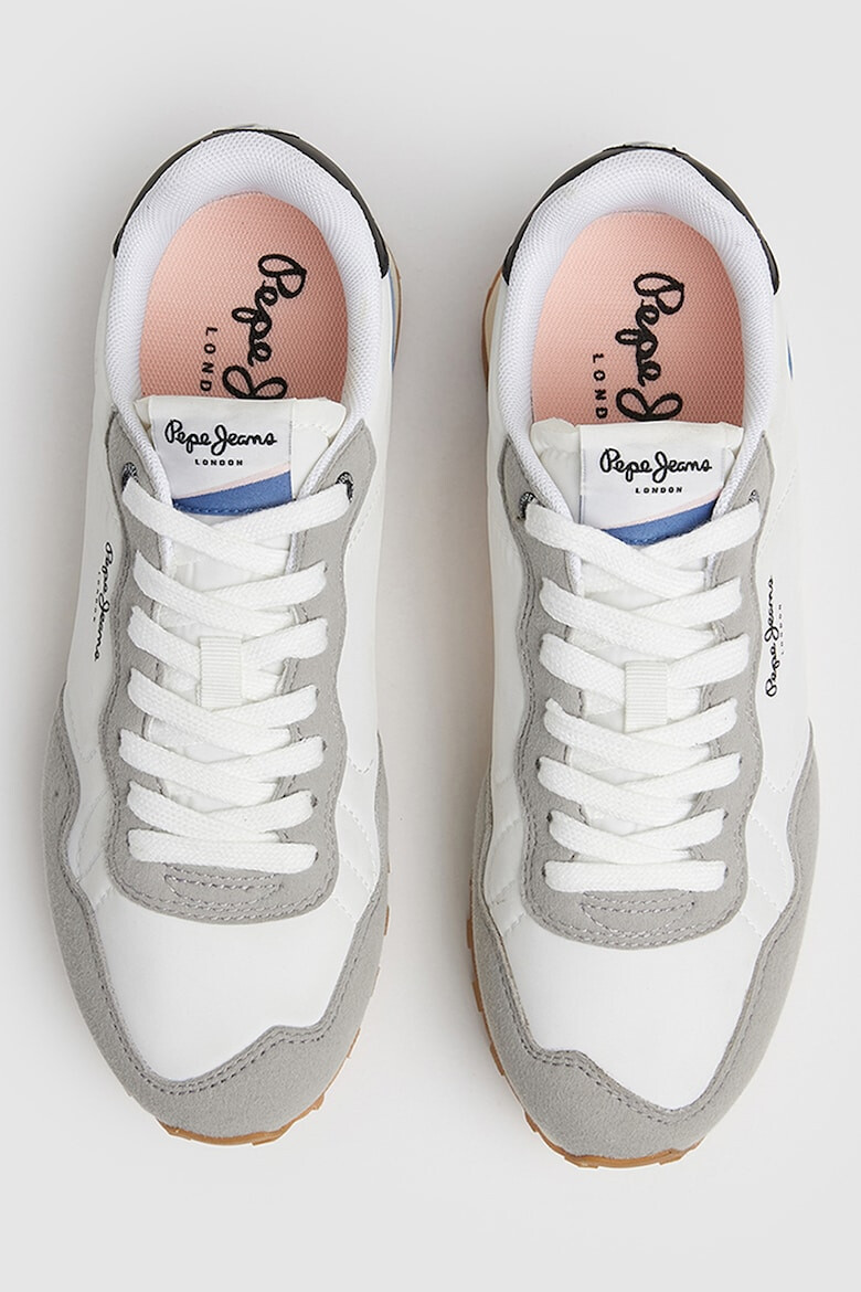 Pepe Jeans London Pantofi sport de piele ecologica cu garnituri textile - Pled.ro