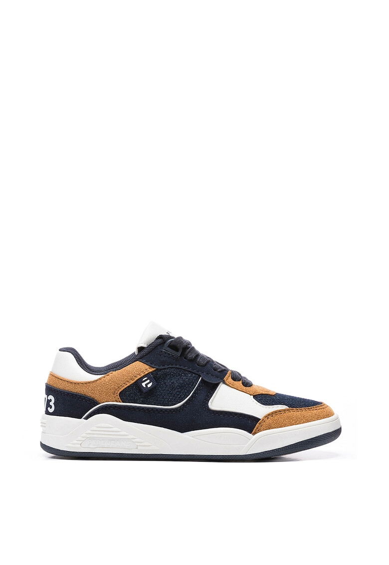 Pepe Jeans London Pantofi sport de piele ecologica cu insertii de plasa - Pled.ro