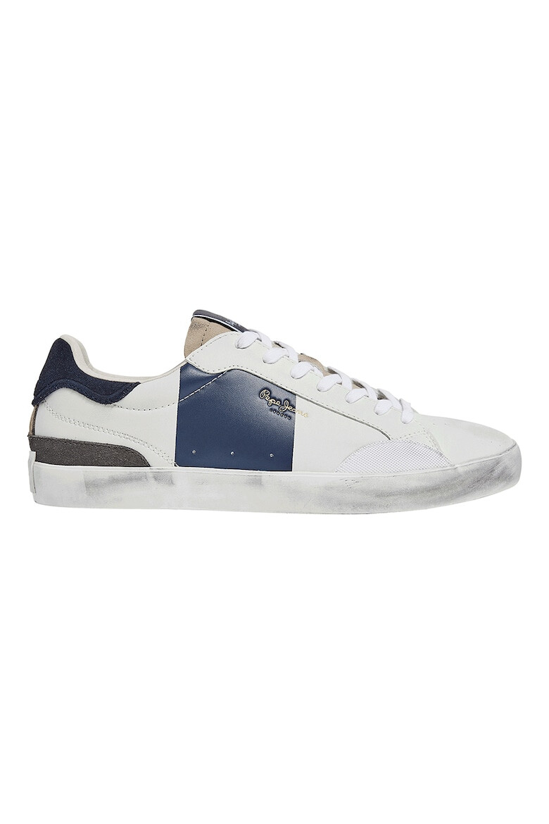 Pepe Jeans London Pantofi sport de piele peliculizata cu detalii de piele intoarsa - Pled.ro