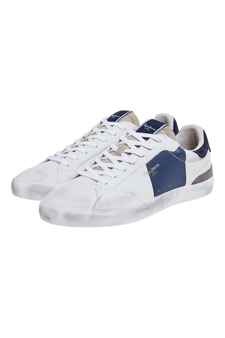 Pepe Jeans London Pantofi sport de piele peliculizata cu detalii de piele intoarsa - Pled.ro