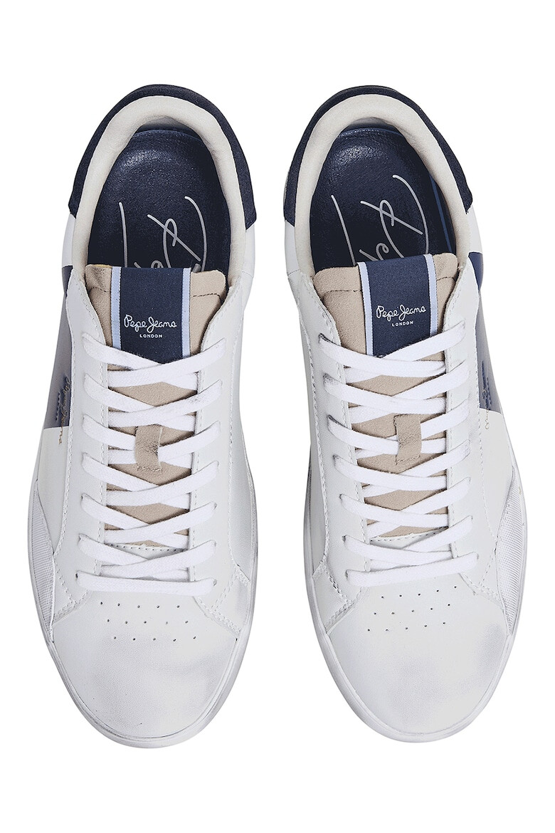 Pepe Jeans London Pantofi sport de piele peliculizata cu detalii de piele intoarsa - Pled.ro