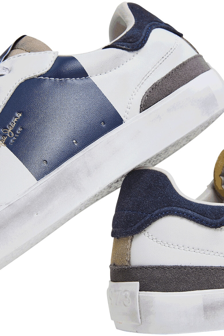 Pepe Jeans London Pantofi sport de piele peliculizata cu detalii de piele intoarsa - Pled.ro