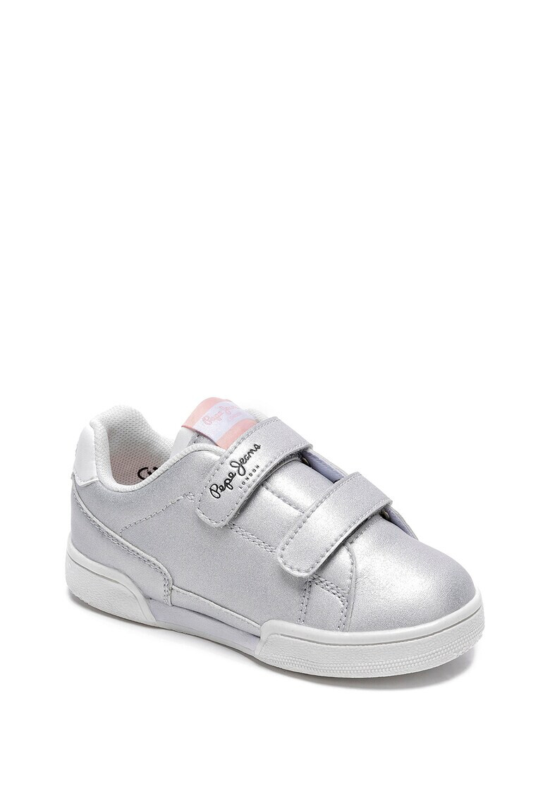 Pepe Jeans London Pantofi sport din piele ecologica cu inchidere velcro si aspect metalizat - Pled.ro