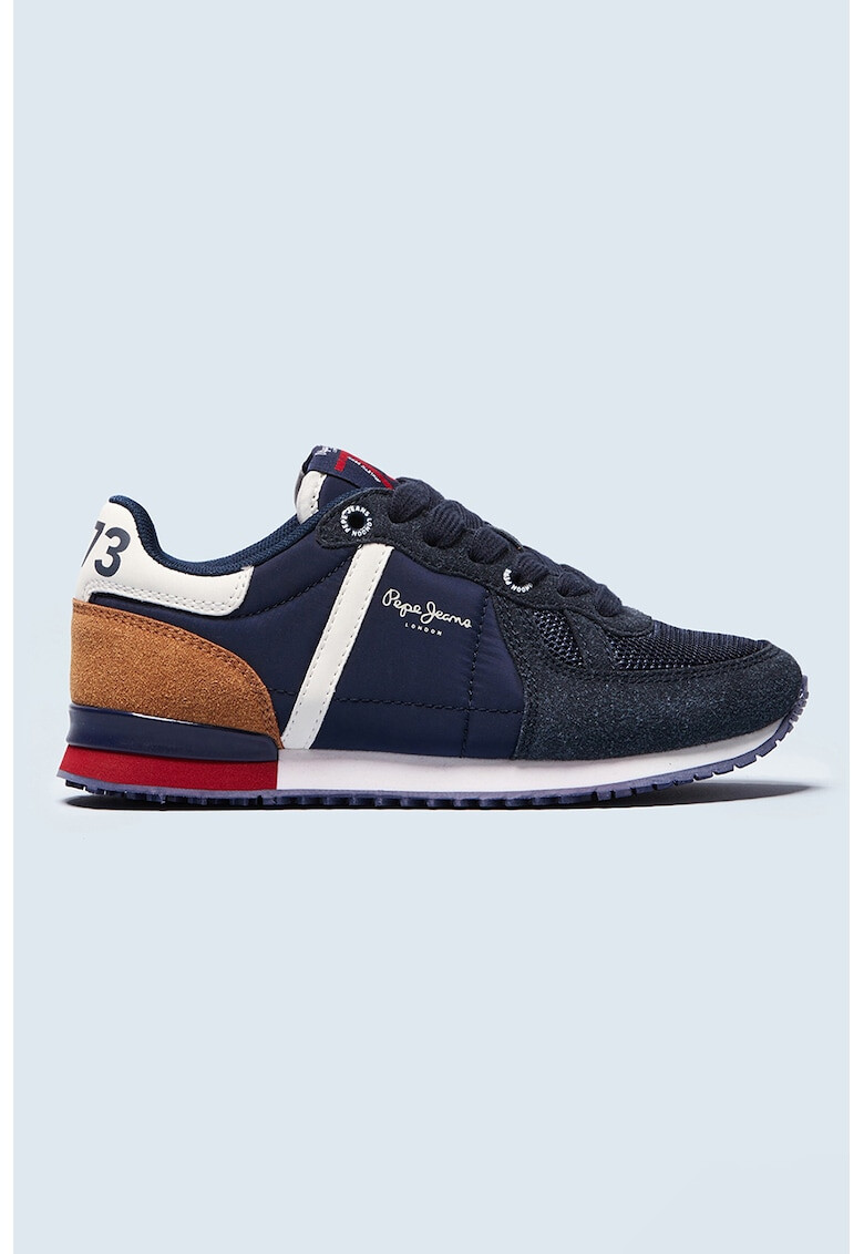 Pepe Jeans London Pantofi sport din piele intoarsa ecologica cu insertii din plasa - Pled.ro