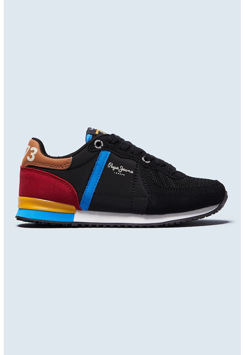 Pepe Jeans London Pantofi sport din piele intoarsa ecologica cu insertii din plasa - Pled.ro