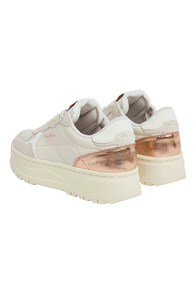 Pepe Jeans London Pantofi sport flatform cu garnituri de piele - Pled.ro