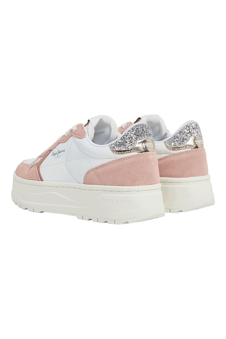 Pepe Jeans London Pantofi sport flatform cu garnituri de piele intoarsa - Pled.ro