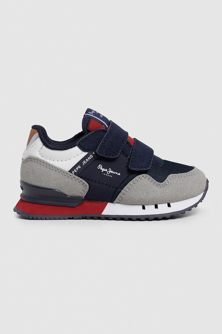 Pepe Jeans London Pantofi sport cu insertii de piele intoarsa si velcro - Pled.ro