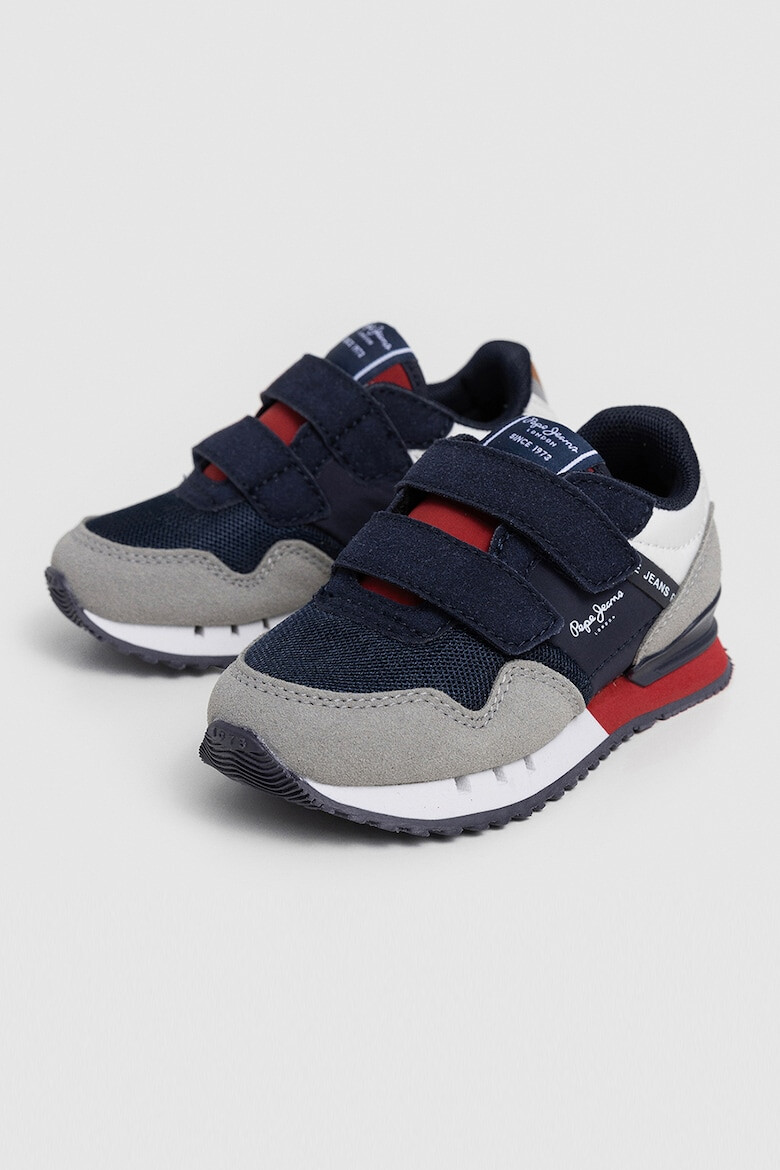 Pepe Jeans London Pantofi sport cu insertii de piele intoarsa si velcro - Pled.ro