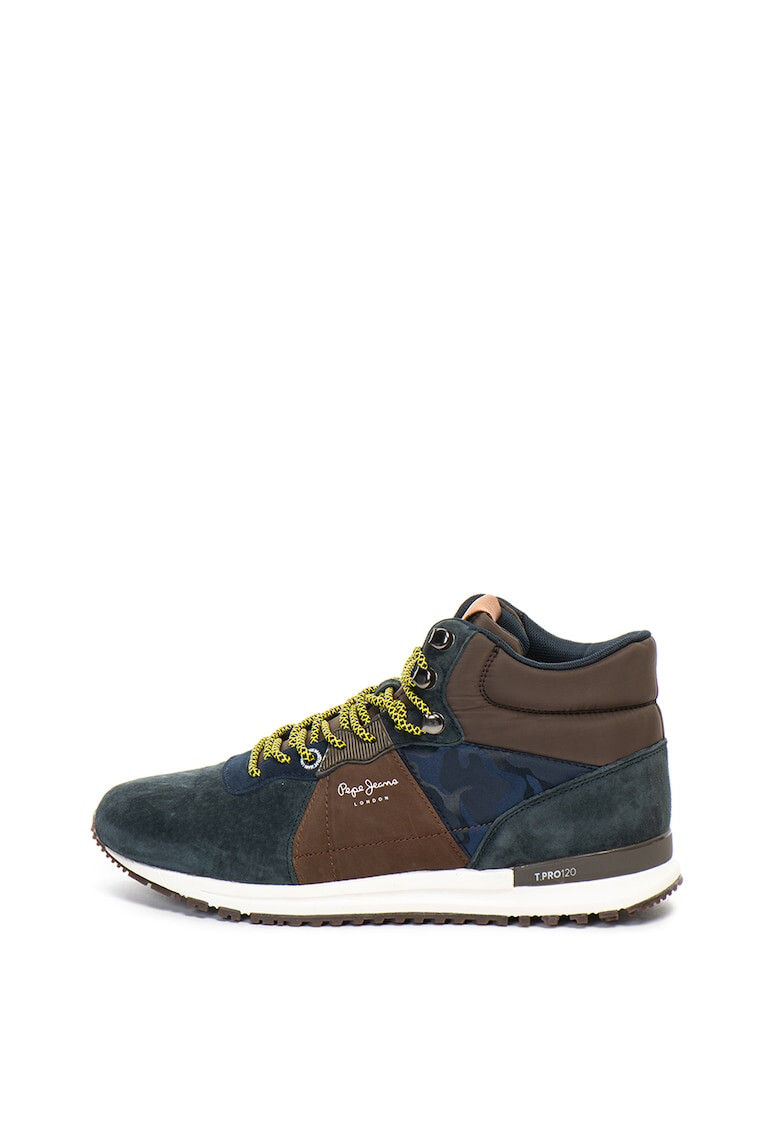 Pepe Jeans London Pantofi sport mid-high de piele intoarsa si material textil Tinker - Pled.ro