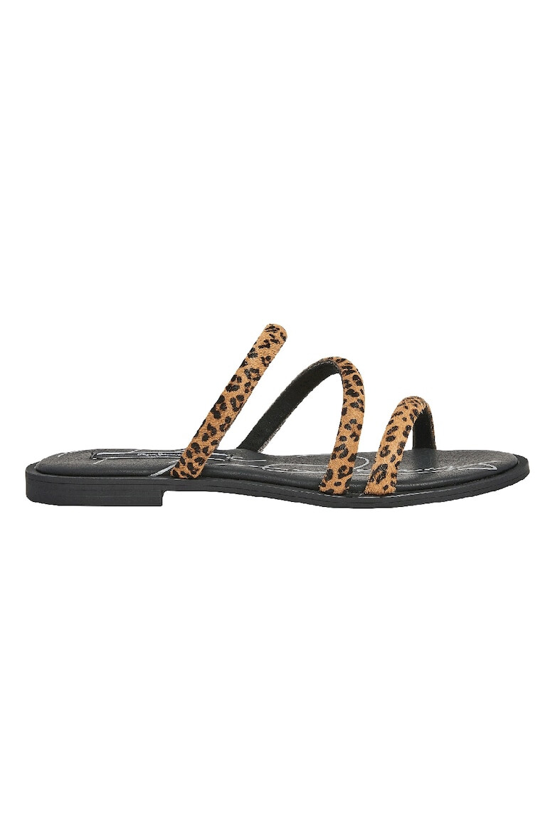 Pepe Jeans London Papuci de piele cu animal print - Pled.ro