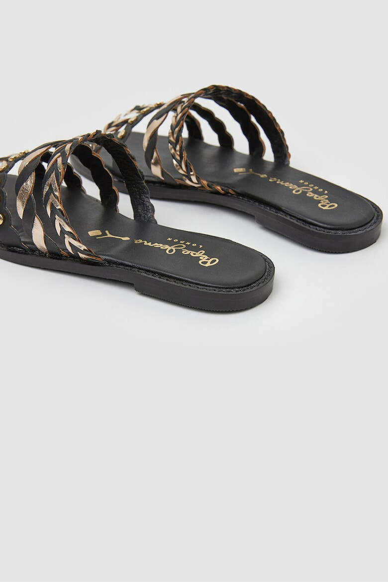 Pepe Jeans London Papuci de piele cu barete multiple - Pled.ro