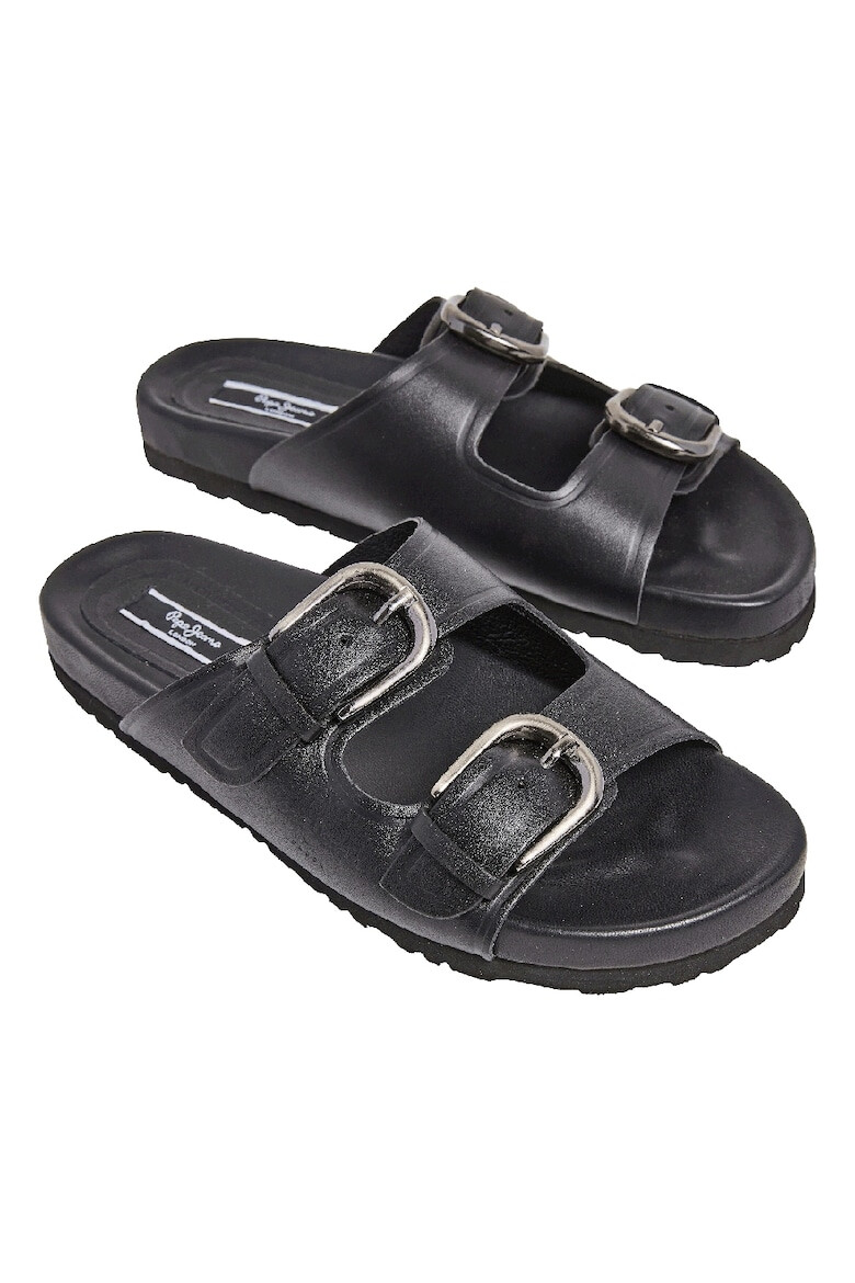 Pepe Jeans London Papuci de piele cu catarame - Pled.ro