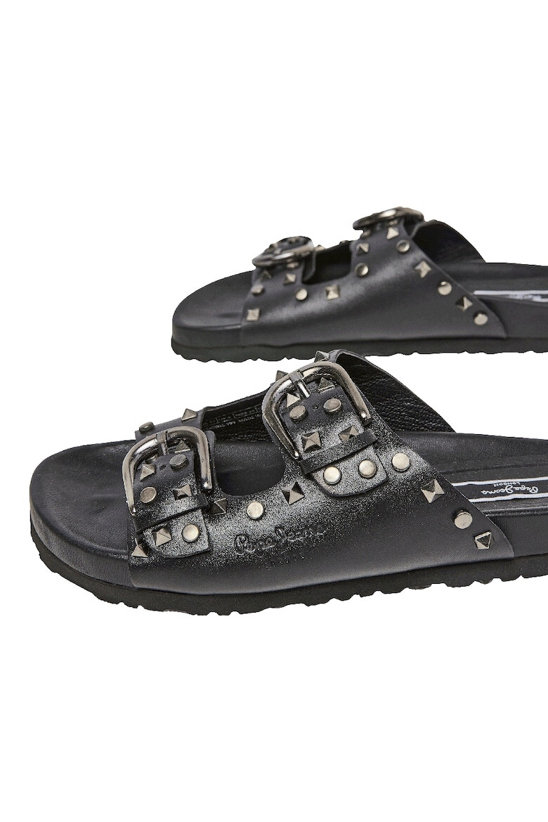 Pepe Jeans London Papuci de piele cu catarame - Pled.ro