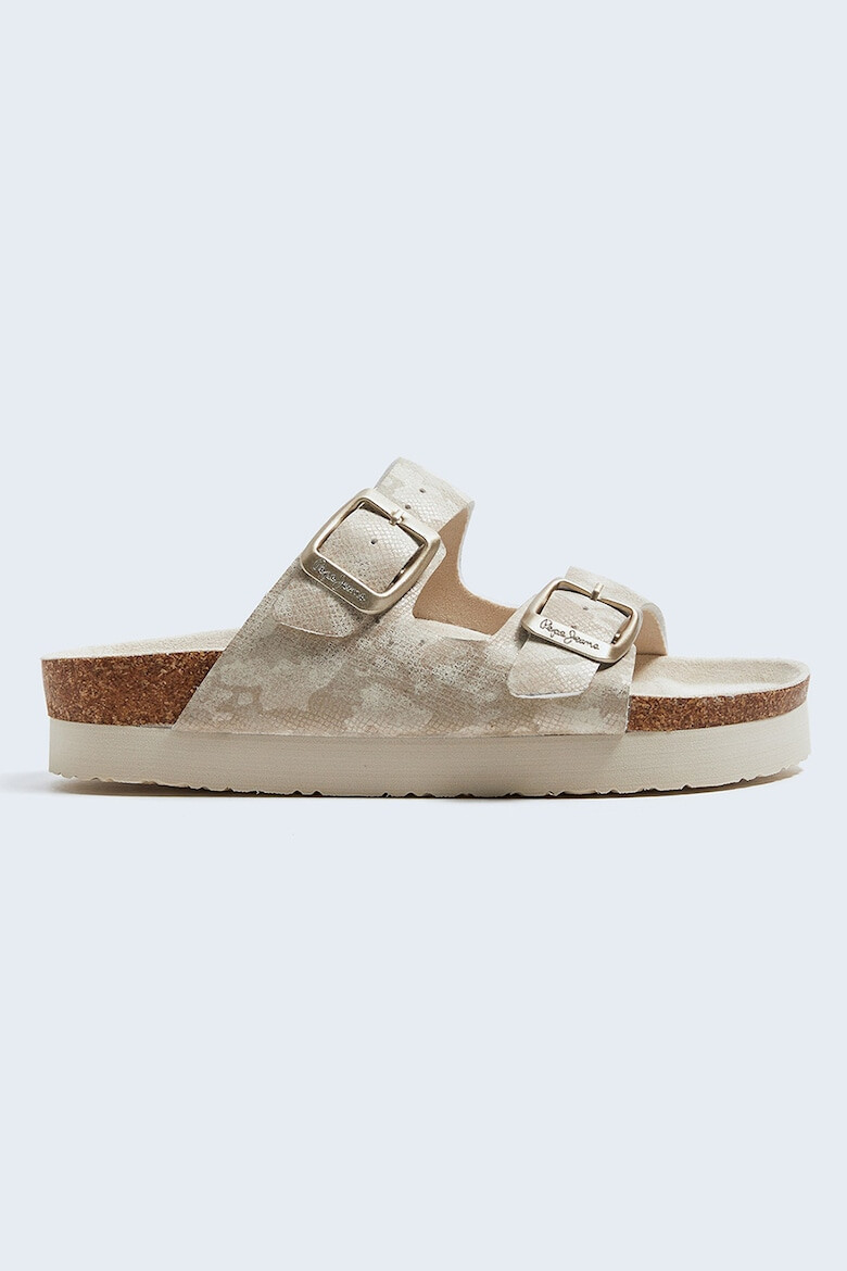 Pepe Jeans London Papuci de piele ecologica cu model - Pled.ro