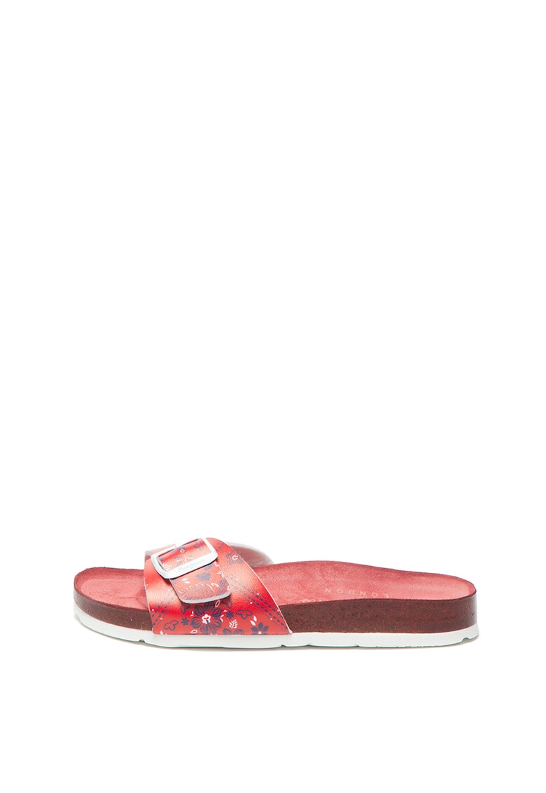 Pepe Jeans London Papuci de piele ecologica cu model floral Oban Virgi - Pled.ro