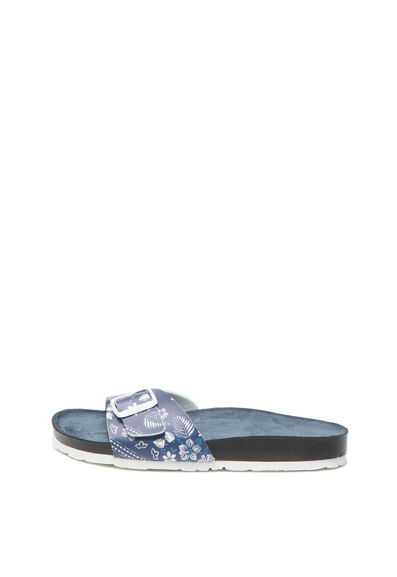 Pepe Jeans London Papuci de piele ecologica cu model floral Oban Virgi PLS90420 - Pled.ro