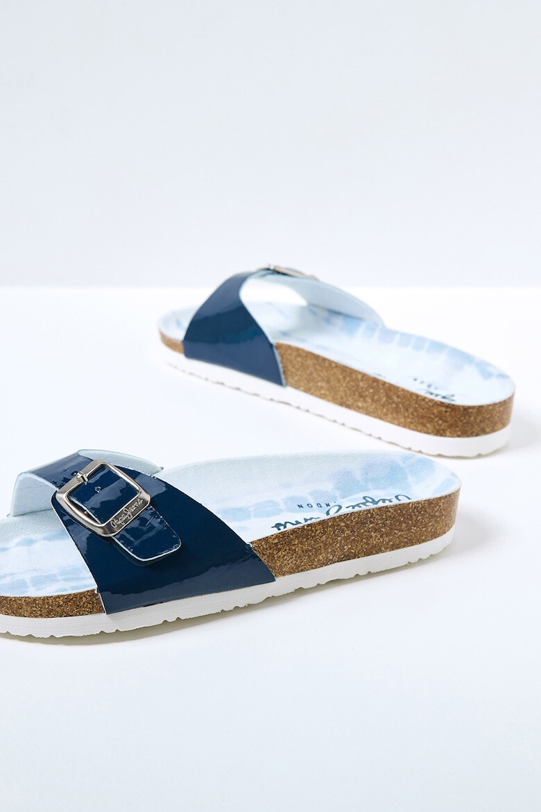 Pepe Jeans London Papuci din piele ecologica cu aspect lacuit - Pled.ro