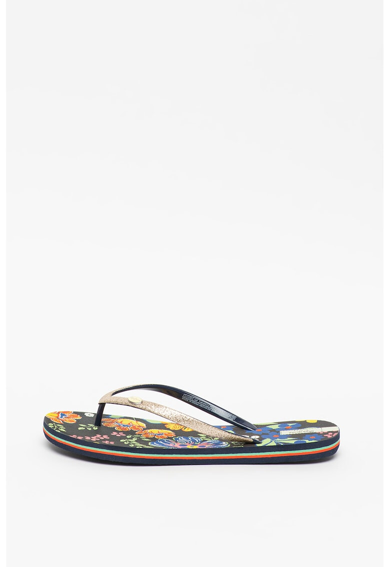 Pepe Jeans London Papuci flip-flop cu aspect stralucitor Rake Raquel - Pled.ro