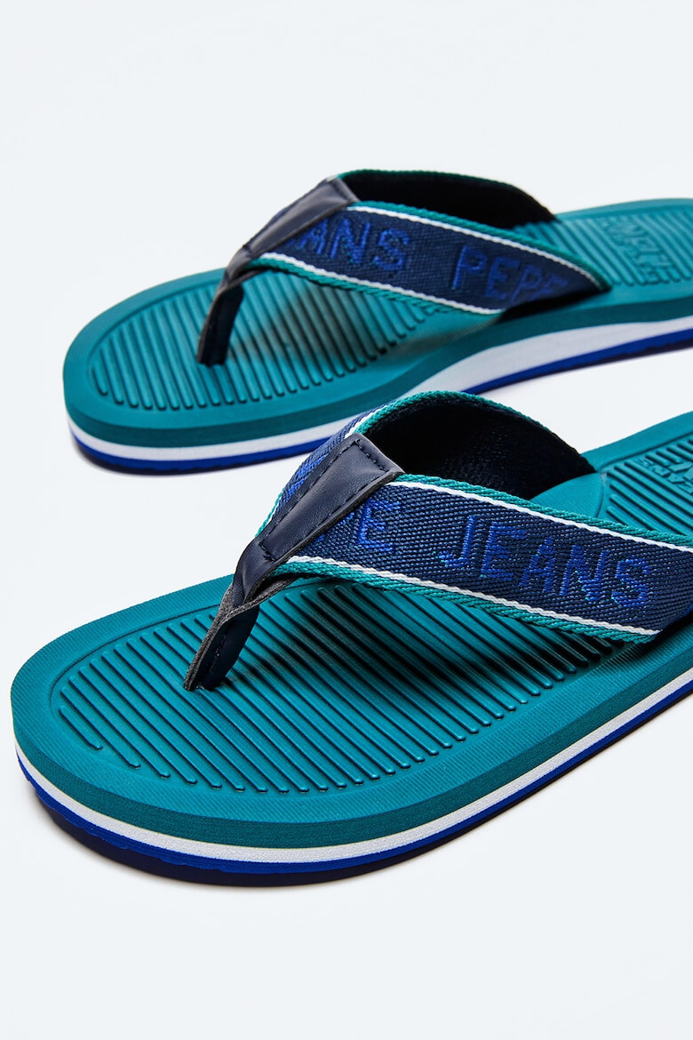 Pepe Jeans London Papuci flip-flop cu barete cu imprimeu logo - Pled.ro