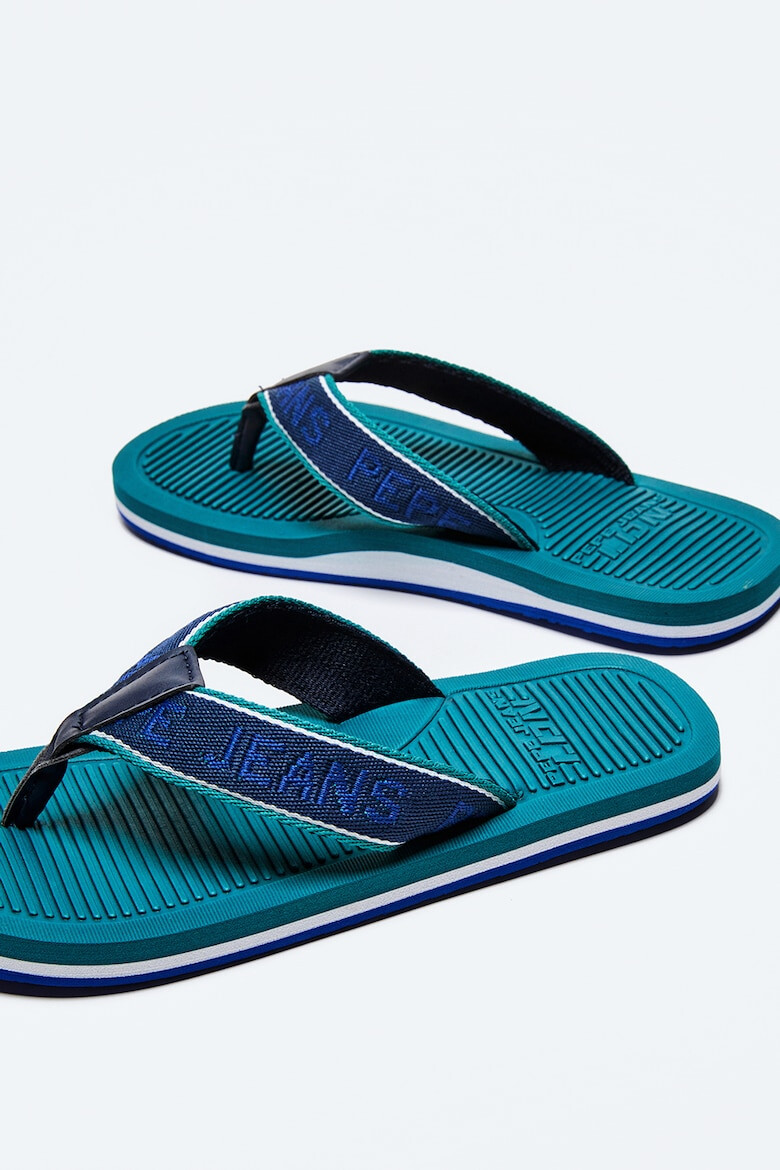 Pepe Jeans London Papuci flip-flop cu barete cu imprimeu logo - Pled.ro