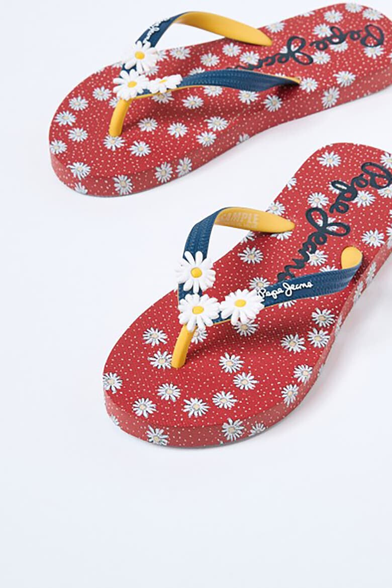 Pepe Jeans London Papuci flip-flop cu detalii in forma de floare - Pled.ro