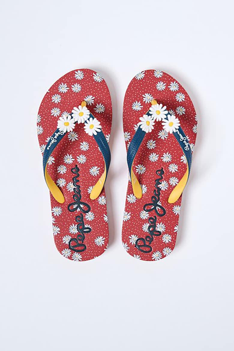 Pepe Jeans London Papuci flip-flop cu detalii in forma de floare - Pled.ro