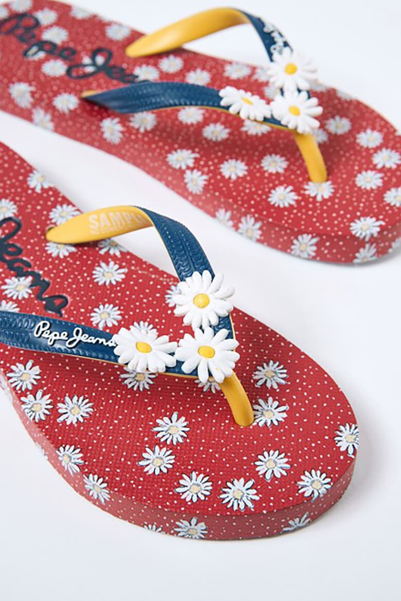 Pepe Jeans London Papuci flip-flop cu detalii in forma de floare - Pled.ro