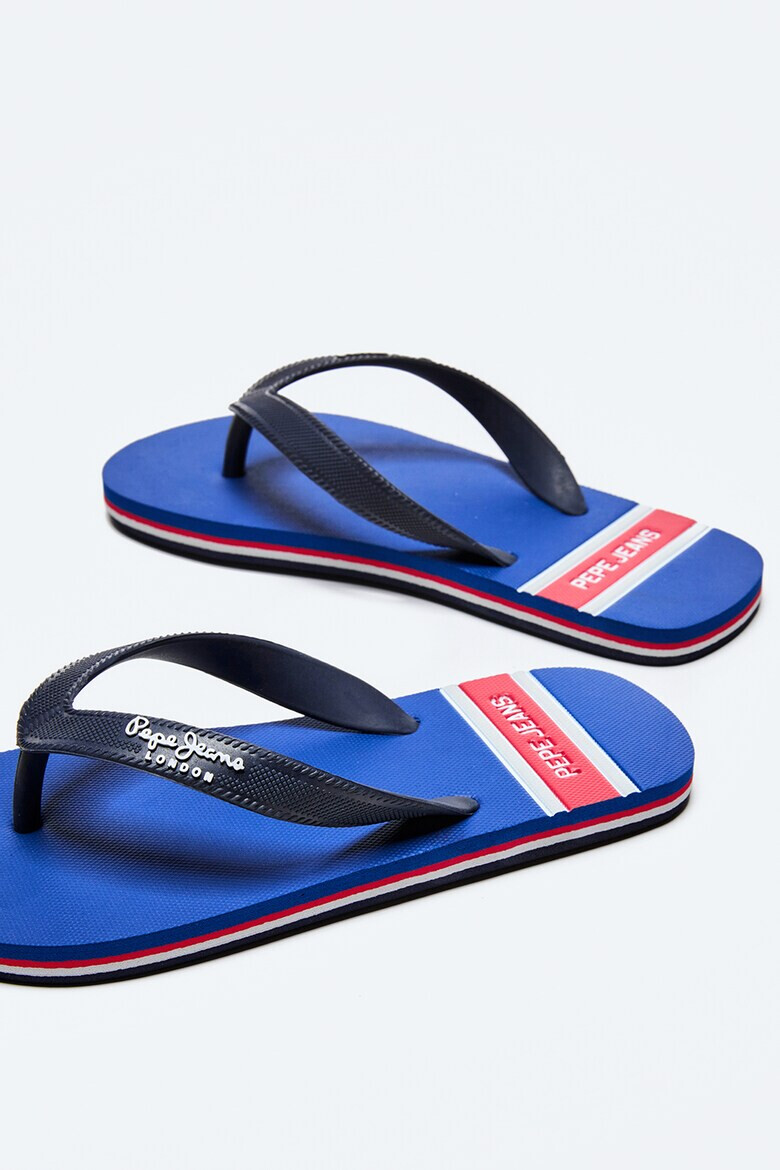 Pepe Jeans London Papuci flip-flop cu talpa cu model in dungi - Pled.ro