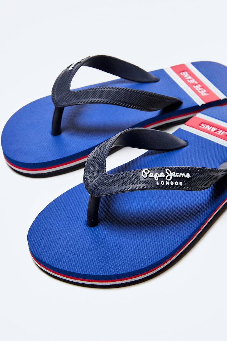 Pepe Jeans London Papuci flip-flop cu talpa cu model in dungi - Pled.ro