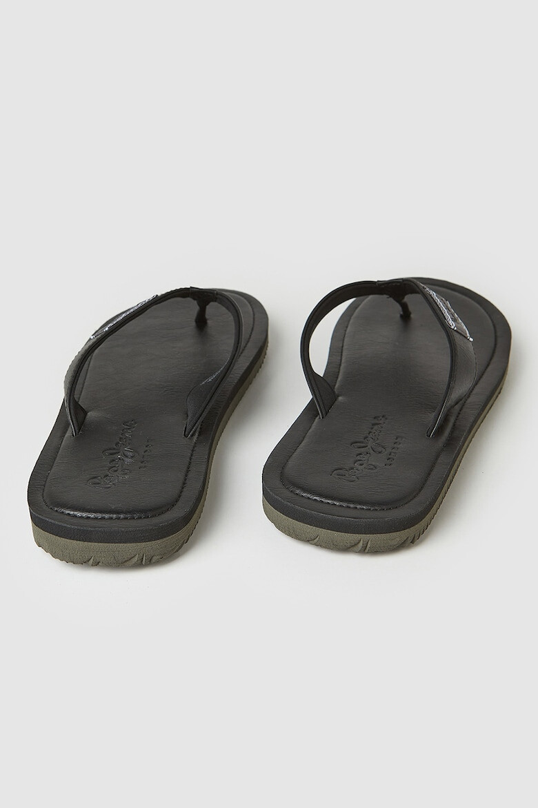 Pepe Jeans London Papuci flip-flop de piele ecologica cu logo - Pled.ro