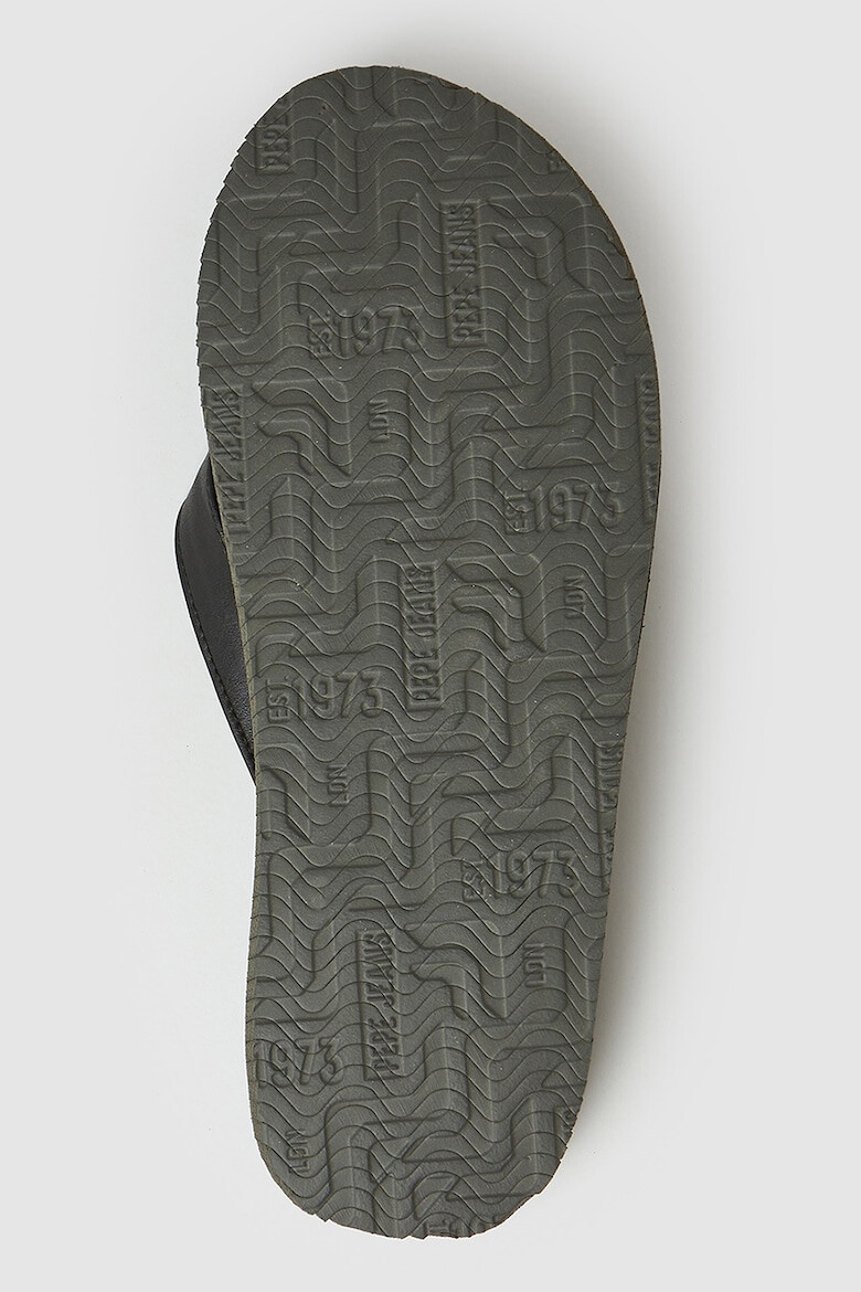 Pepe Jeans London Papuci flip-flop de piele ecologica cu logo - Pled.ro