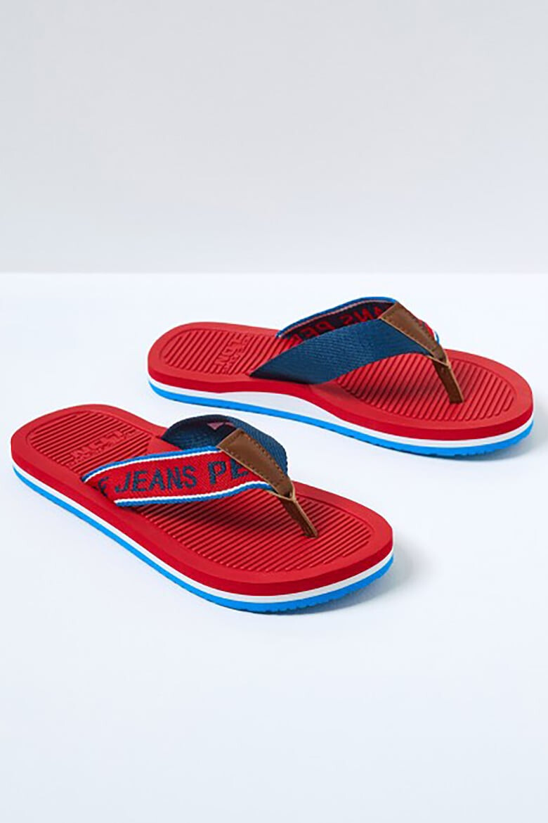 Pepe Jeans London Papuci flip-flop din material textil cu model logo - Pled.ro