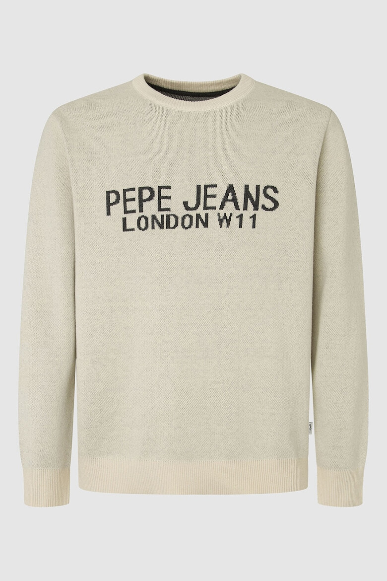 Pepe Jeans London Pulover cu decolteu la baza gatului si logo - Pled.ro