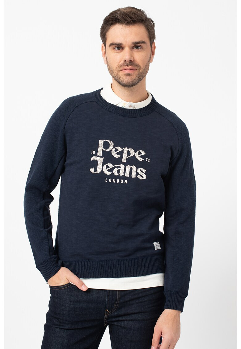 Pepe Jeans London Pulover cu logo si maneci raglan Dylan - Pled.ro