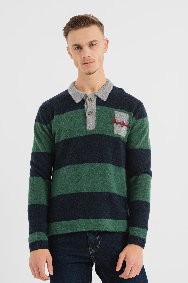 Pepe Jeans London Pulover polo cu dungi Marvin - Pled.ro