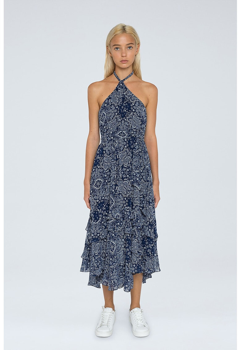 Pepe Jeans London Rochie cu decolteu halter si imprimeu paisley - Pled.ro