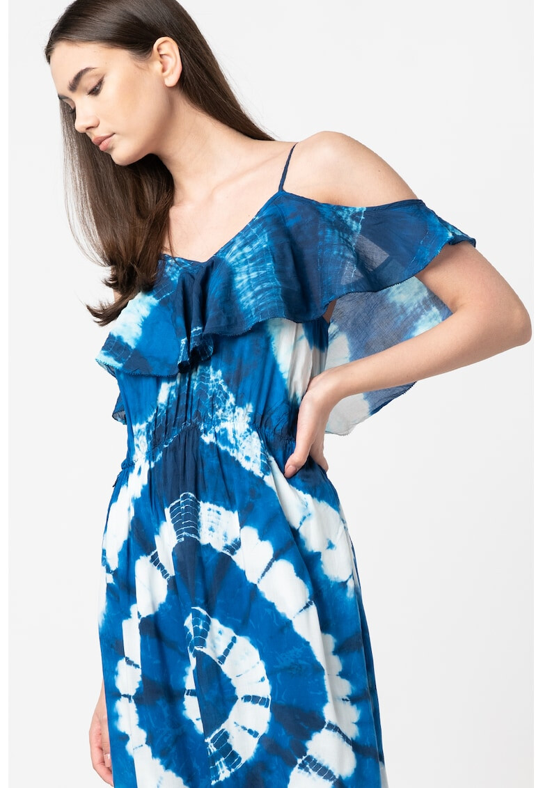 Pepe Jeans London Rochie cu umeri decupati si imprimeu tie-dye Ingrid - Pled.ro