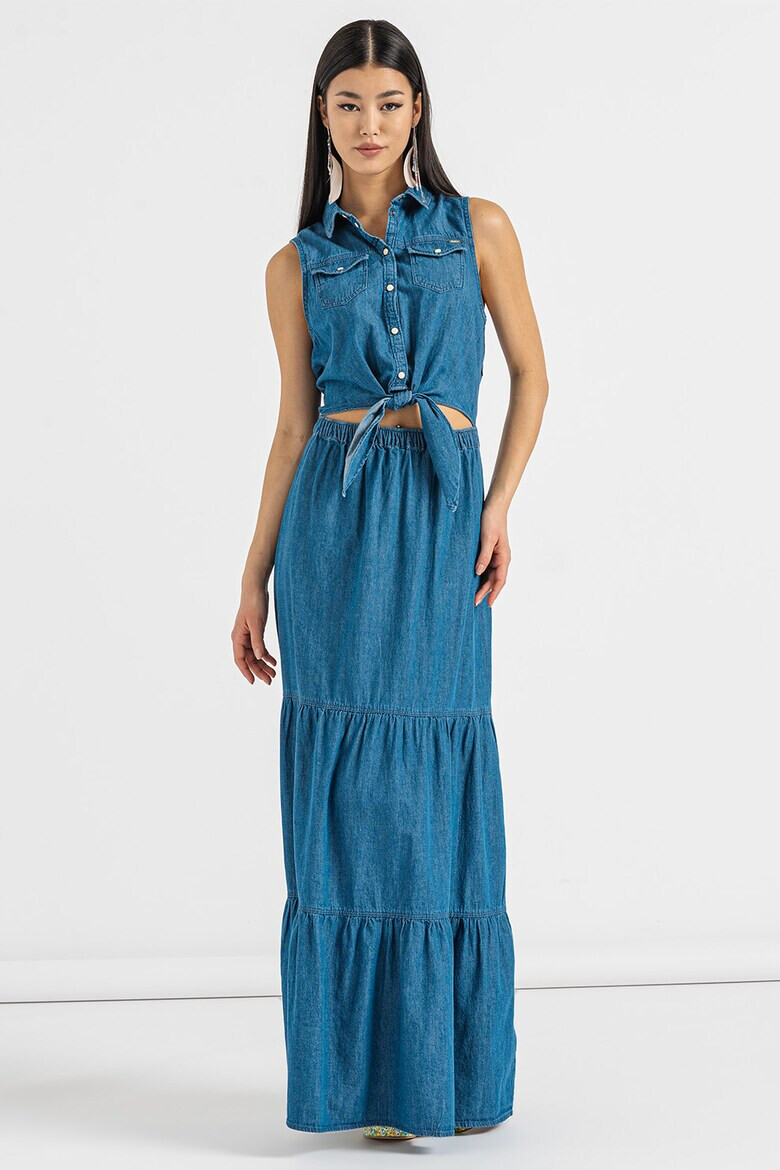 Pepe Jeans London Rochie de denim cu decupaj frontal Aurora - Pled.ro