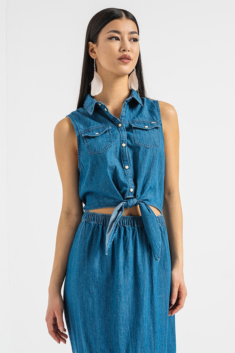 Pepe Jeans London Rochie de denim cu decupaj frontal Aurora - Pled.ro