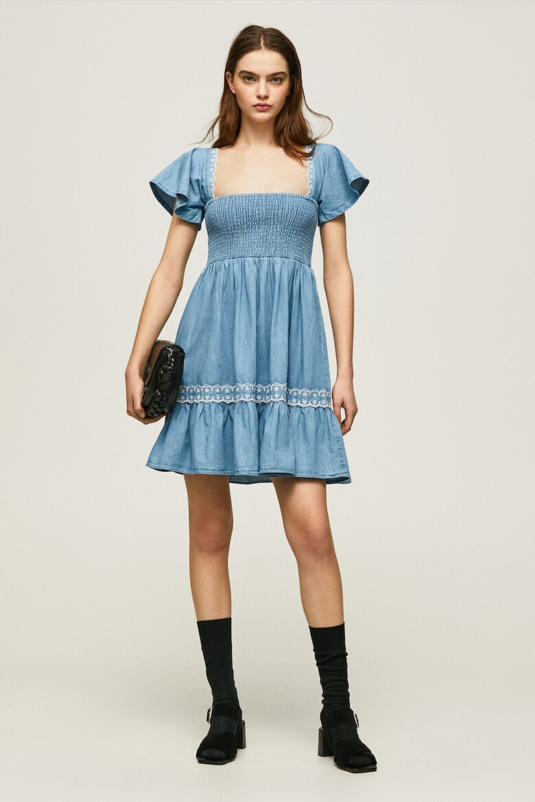 Pepe Jeans London Rochie de denim cu detalii brodate - Pled.ro