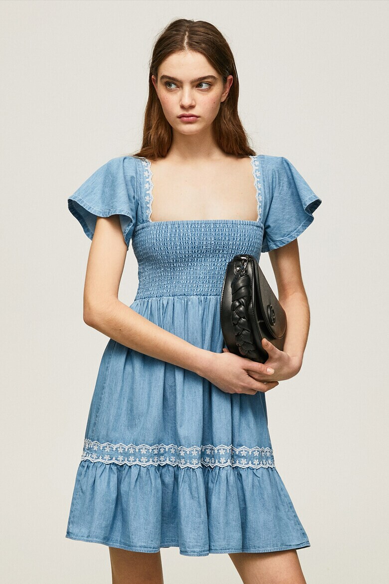 Pepe Jeans London Rochie de denim cu detalii brodate - Pled.ro