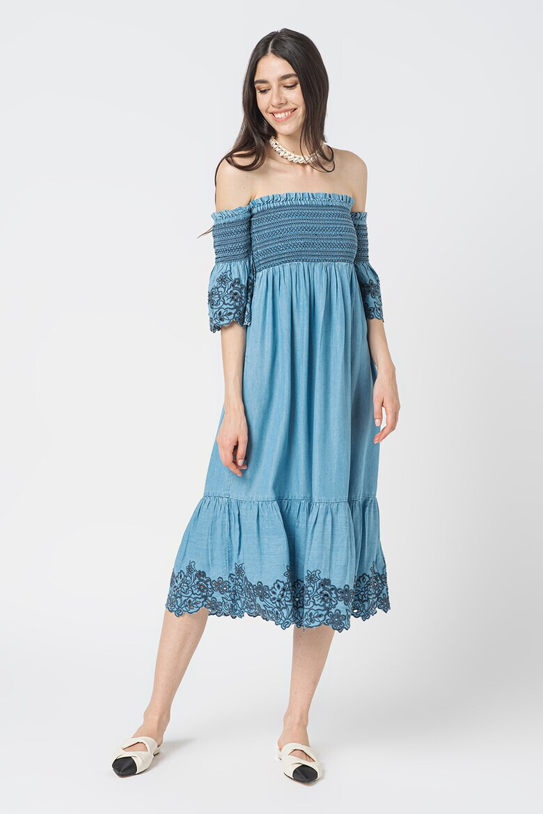 Pepe Jeans London Rochie din lyocell cu decolteu pe umeri Libby - Pled.ro