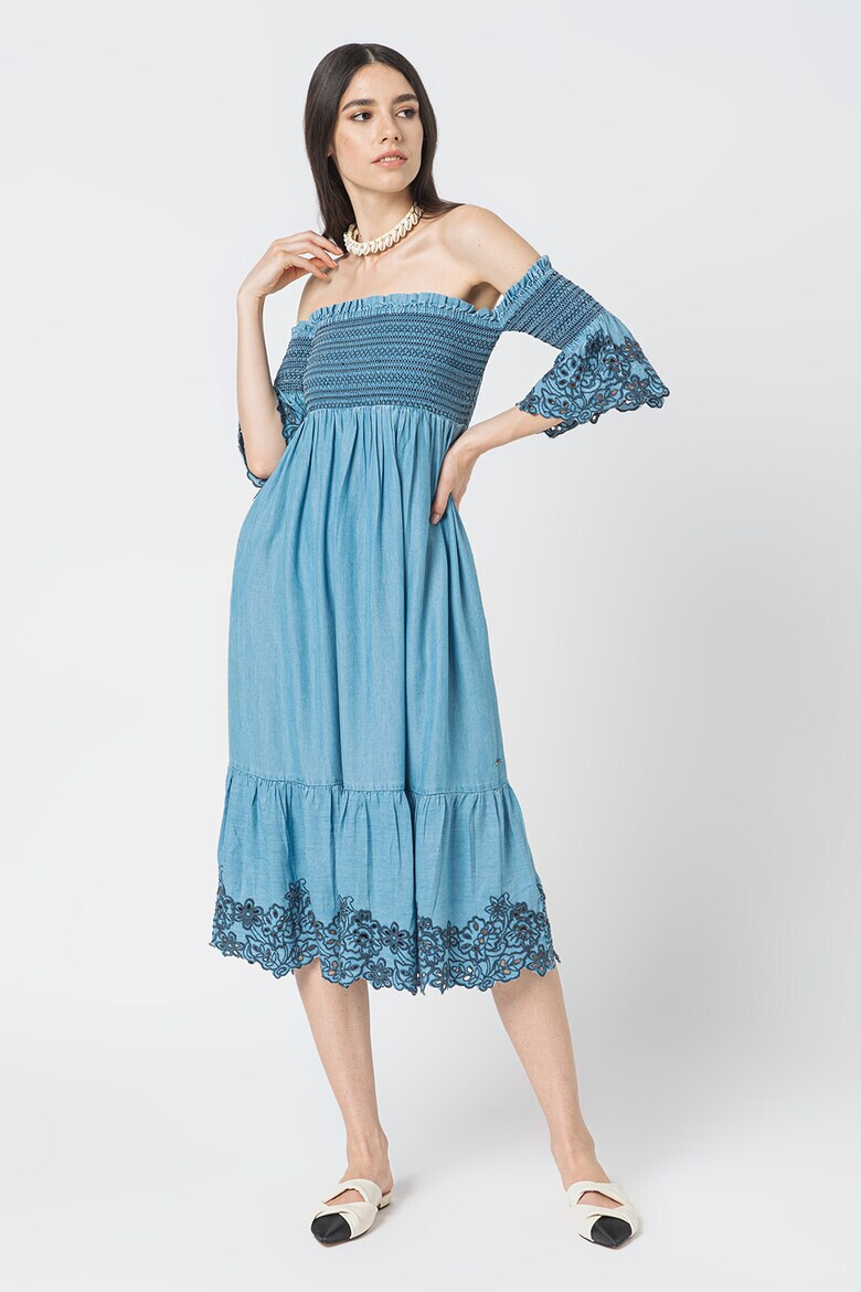 Pepe Jeans London Rochie din lyocell cu decolteu pe umeri Libby - Pled.ro