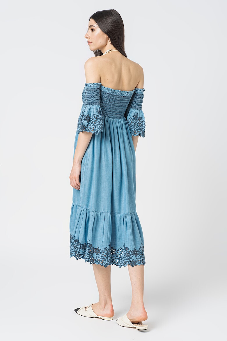 Pepe Jeans London Rochie din lyocell cu decolteu pe umeri Libby - Pled.ro