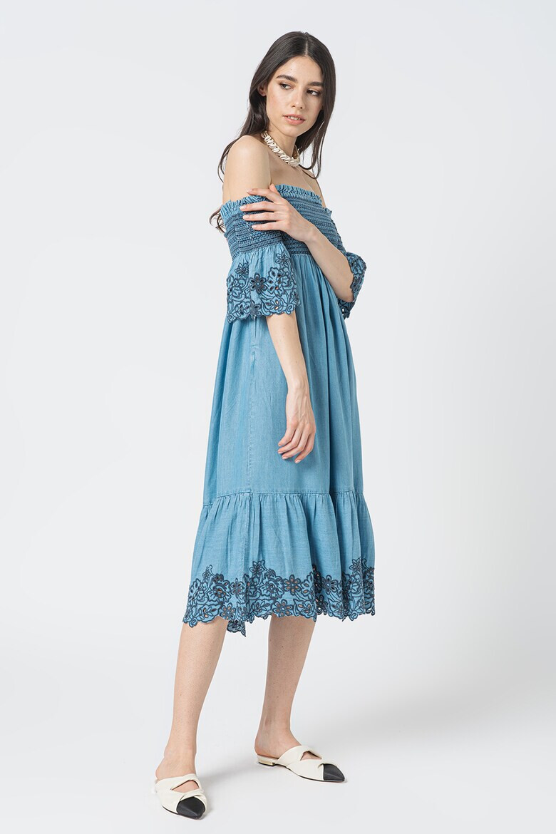 Pepe Jeans London Rochie din lyocell cu decolteu pe umeri Libby - Pled.ro