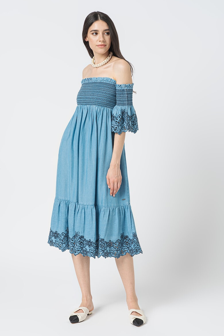 Pepe Jeans London Rochie din lyocell cu decolteu pe umeri Libby - Pled.ro