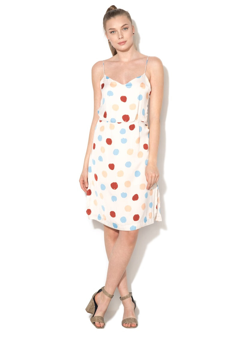 Pepe Jeans London Rochie evazata cu buline si slituri laterale - Pled.ro